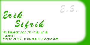 erik sifrik business card